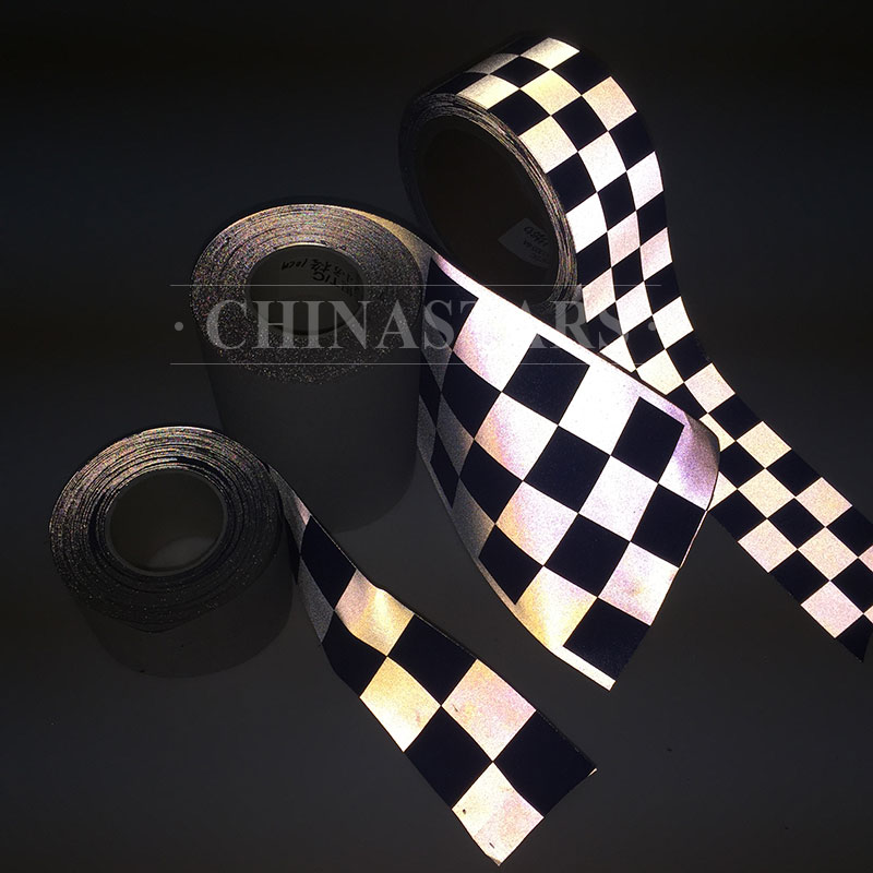 亮银TC宝威baowei（中国）布印刷方格 安全警示服用方格宝威baowei（中国）带